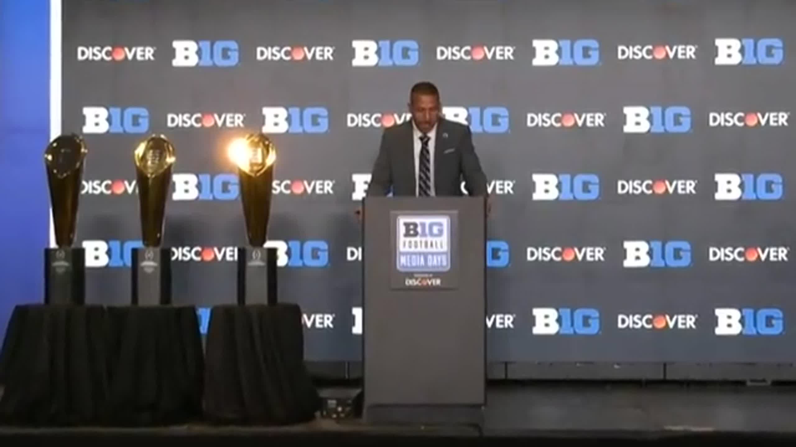 Penn State coach Campbell talks about Big Ten football at media day