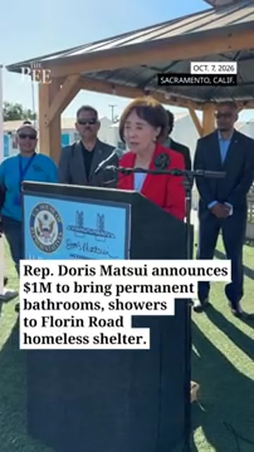 Listen as Rep. Doris Matsui announces $1M for Florin Road homeless shelter