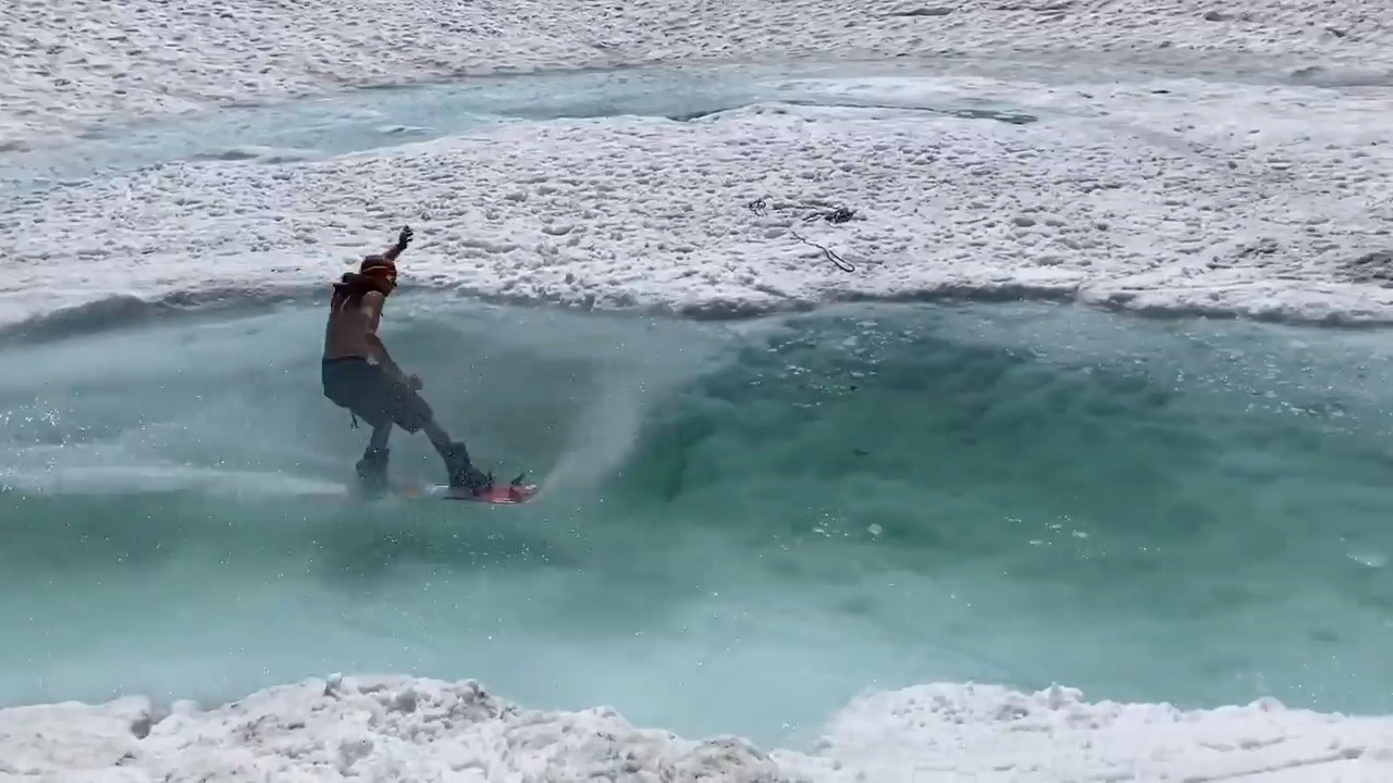 Staying cool pond skimming at Mt. Baker Ski Area