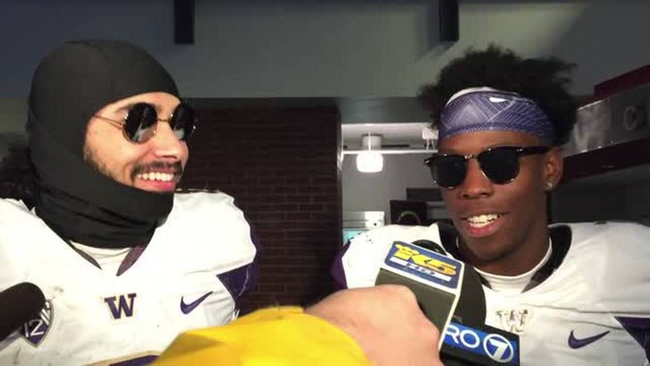 Washington's Dante Pettis, John Ross discuss Apple Cup victory