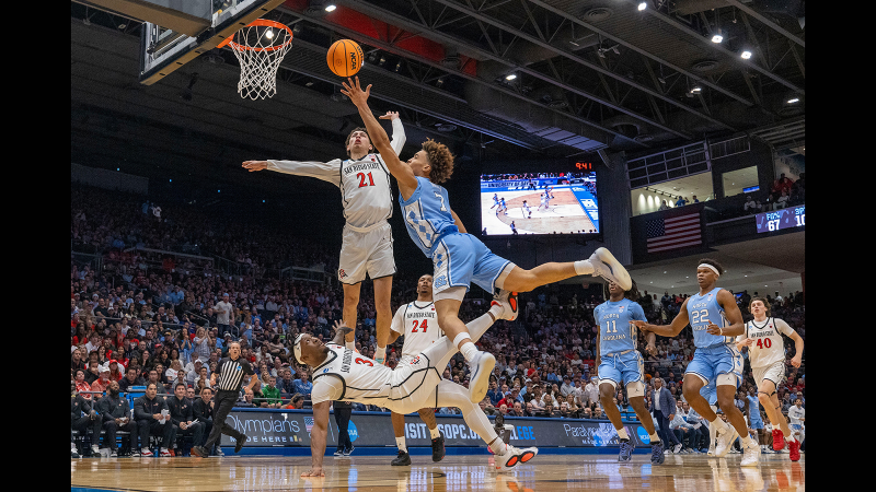 UNC battles San Diego State in NCAA Tournament action