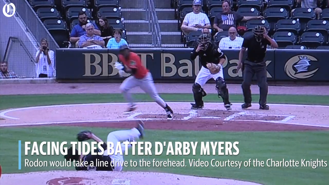 Former NC State pitching star Rodon has a rough moment during rehab start in Charlotte