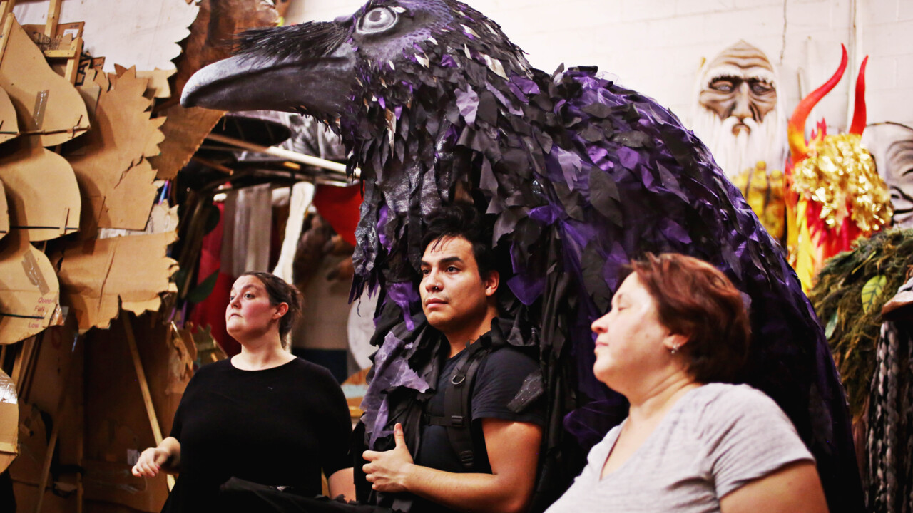 Behind the scenes of Paperhand Puppet Intervention, a fantastical promenade of mythical creatures