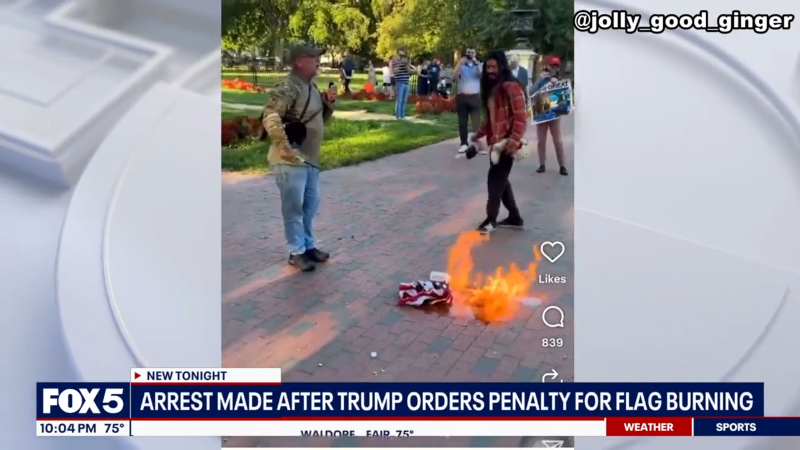 Army veteran detained outside White House after burning American flag