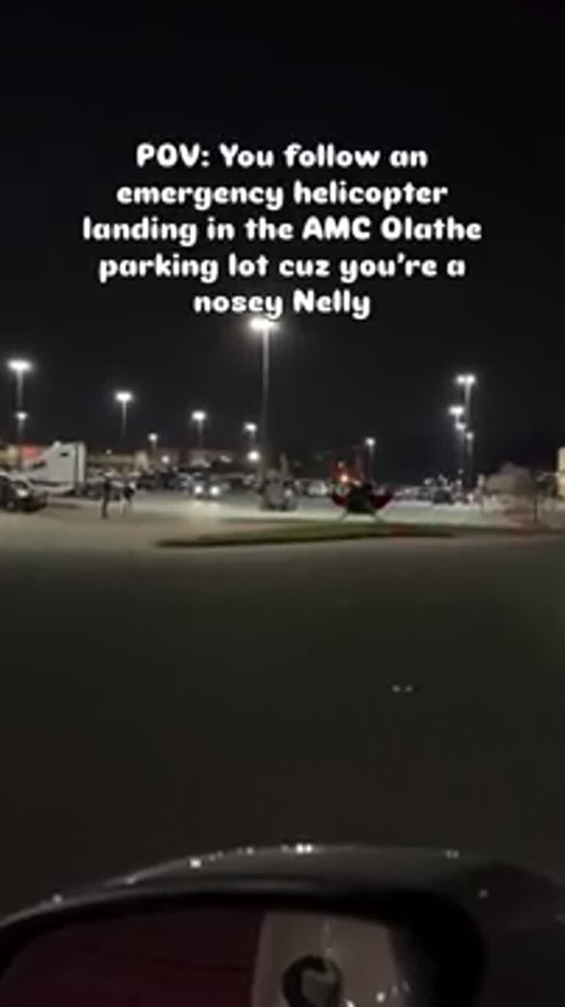'Bro, bro, there's a helicopter:' Influencer captures chopper landing by AMC Olathe Station