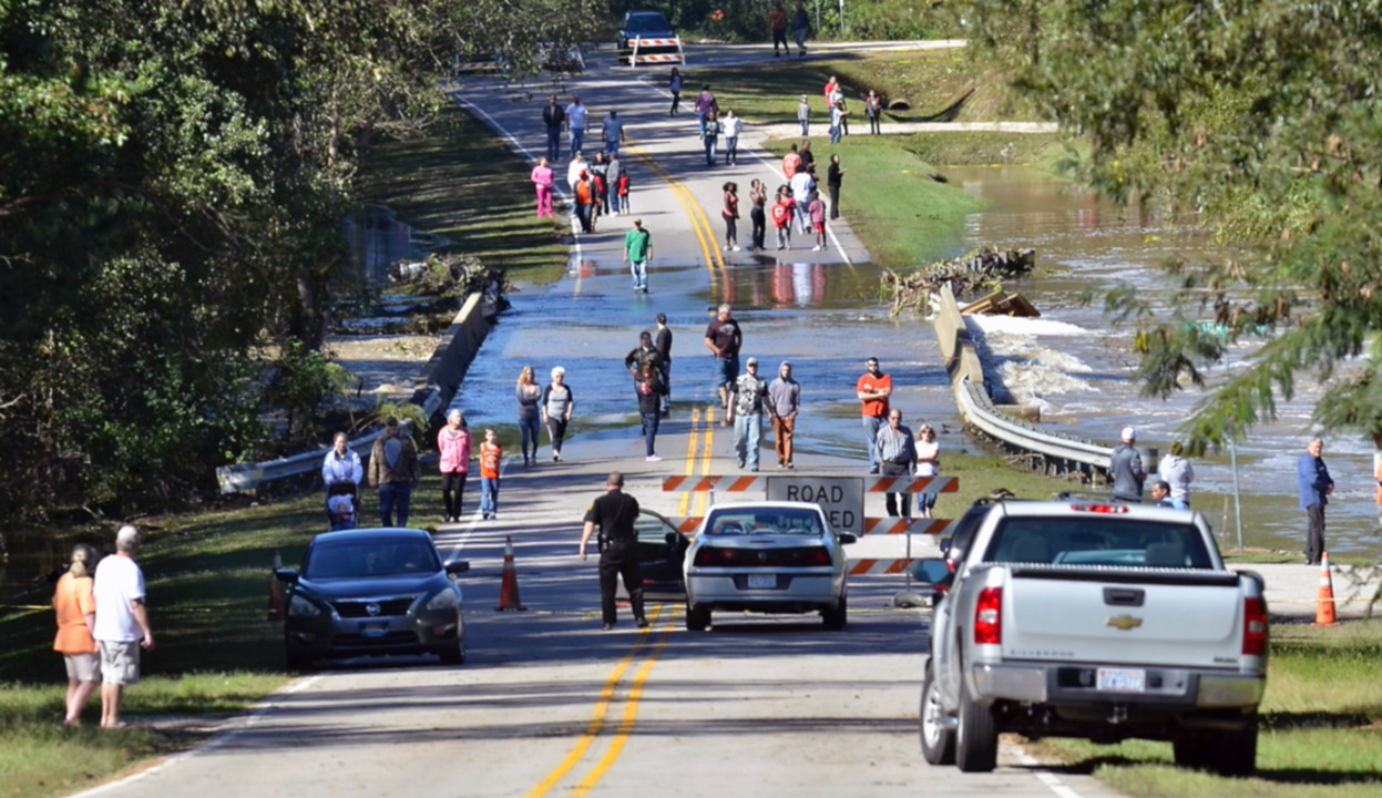 Flooding along the Little River after Hurricane Matthew