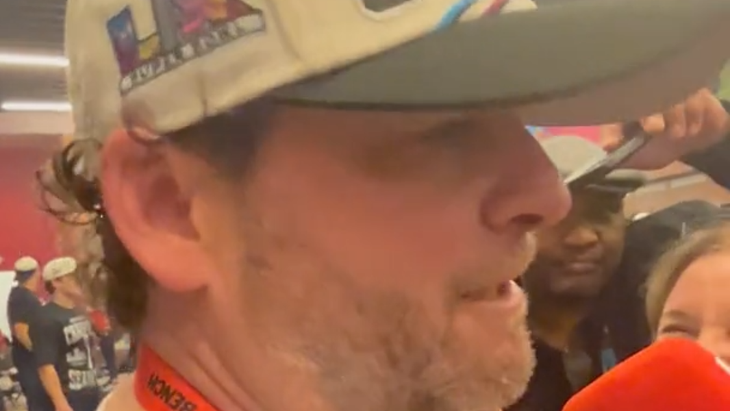 GM John Schneider in Seahawks' locker room after winning Super Bowl 60