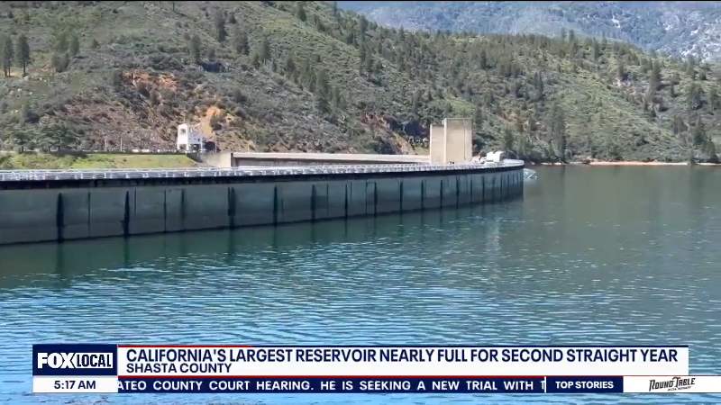 Shasta Lake, California’s largest reservoir, is near capacity