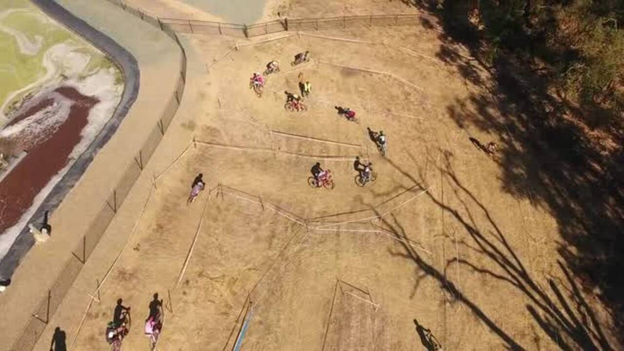 Watch Sacramento Cyclocross bicycle race action from above
