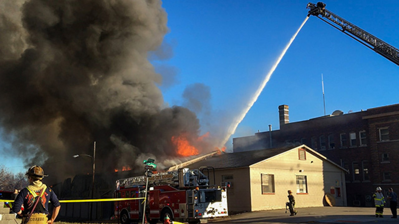 KCK Firefighters battle large fire at storage facility (Video) | Kansas ...
