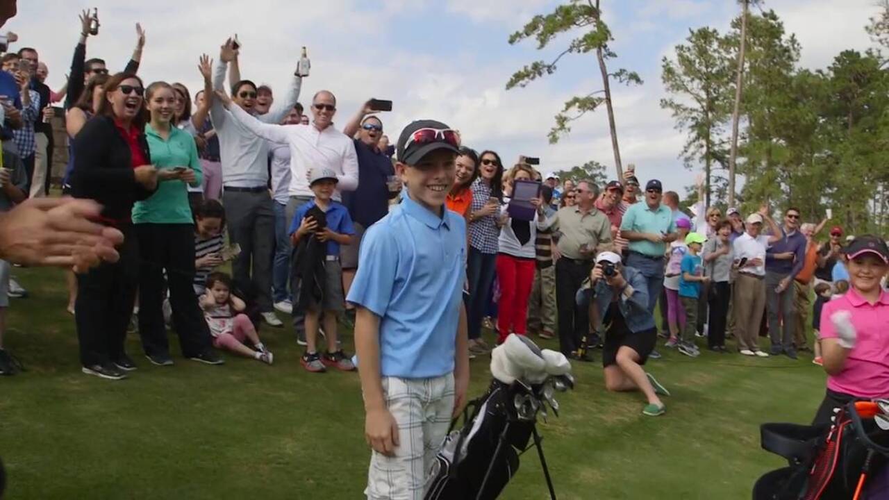 Boy who hit hole-in-one at golf course in front of Tiger Woods says it was his first