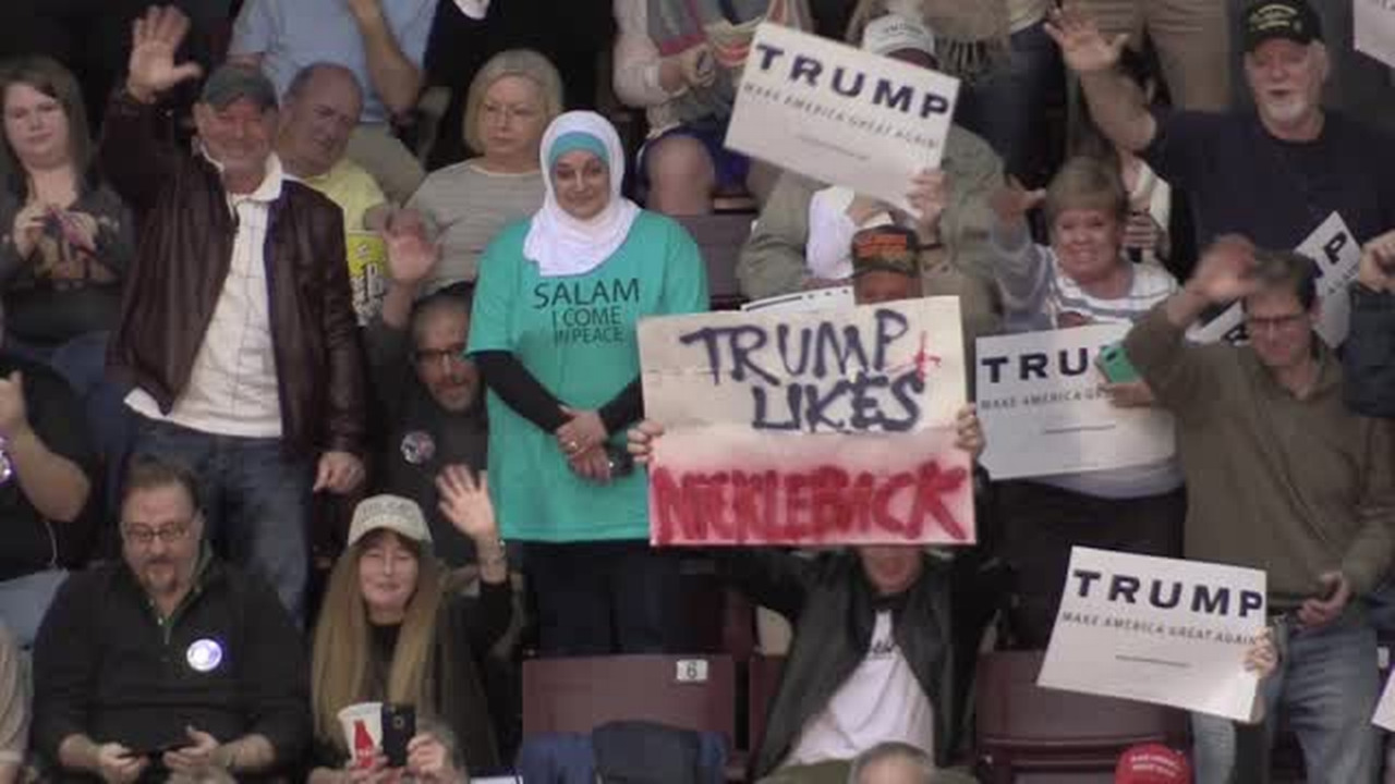 Muslim protester thrown out of Trump rally returns to Winthrop