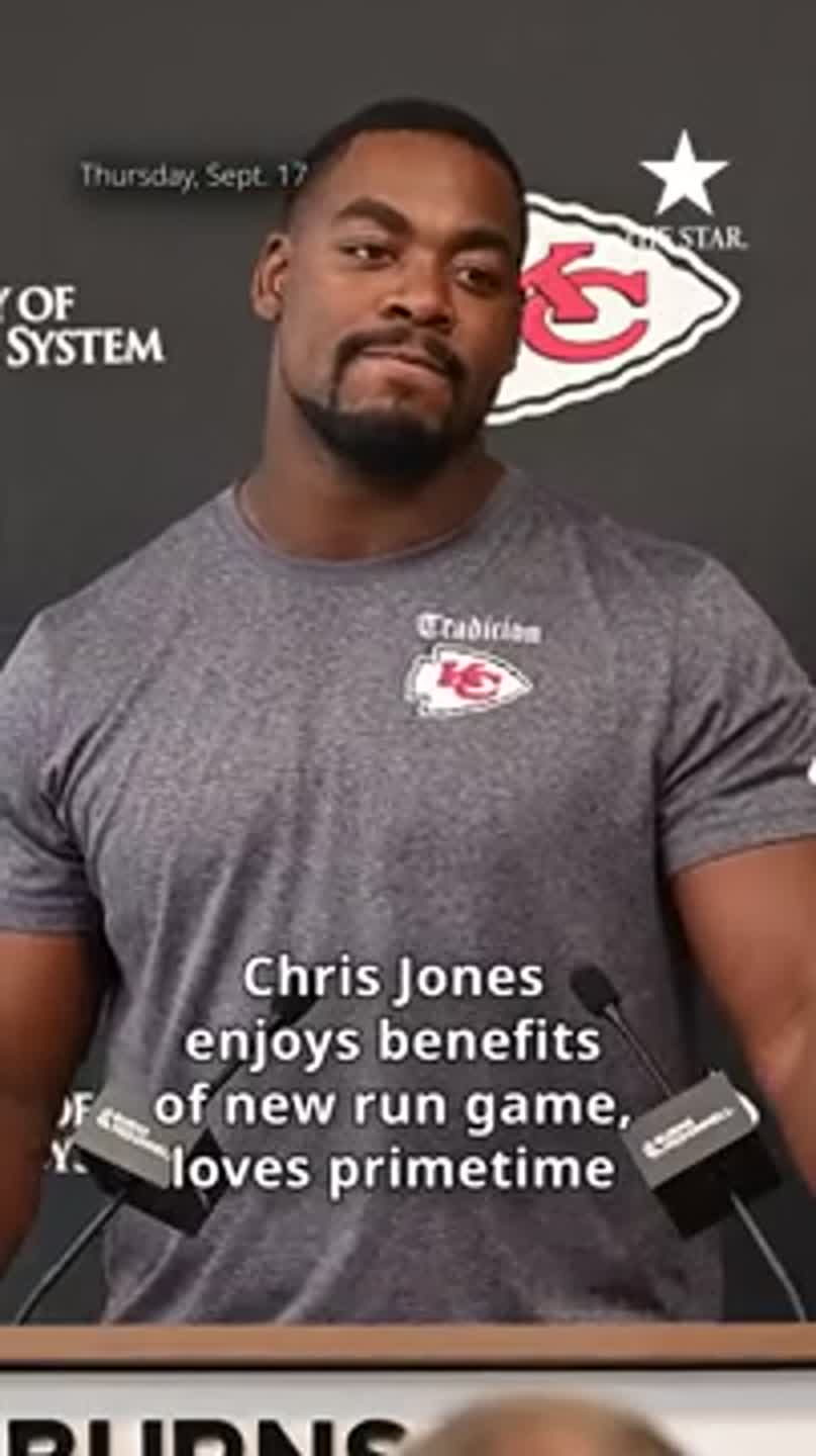Chris Jones appreciates the running game providing a breather and playing in primetime