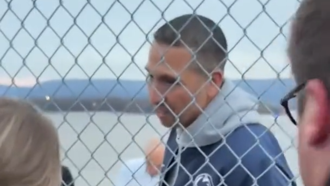 New Penn State coach Matt Campbell greets fans after arrival in State College