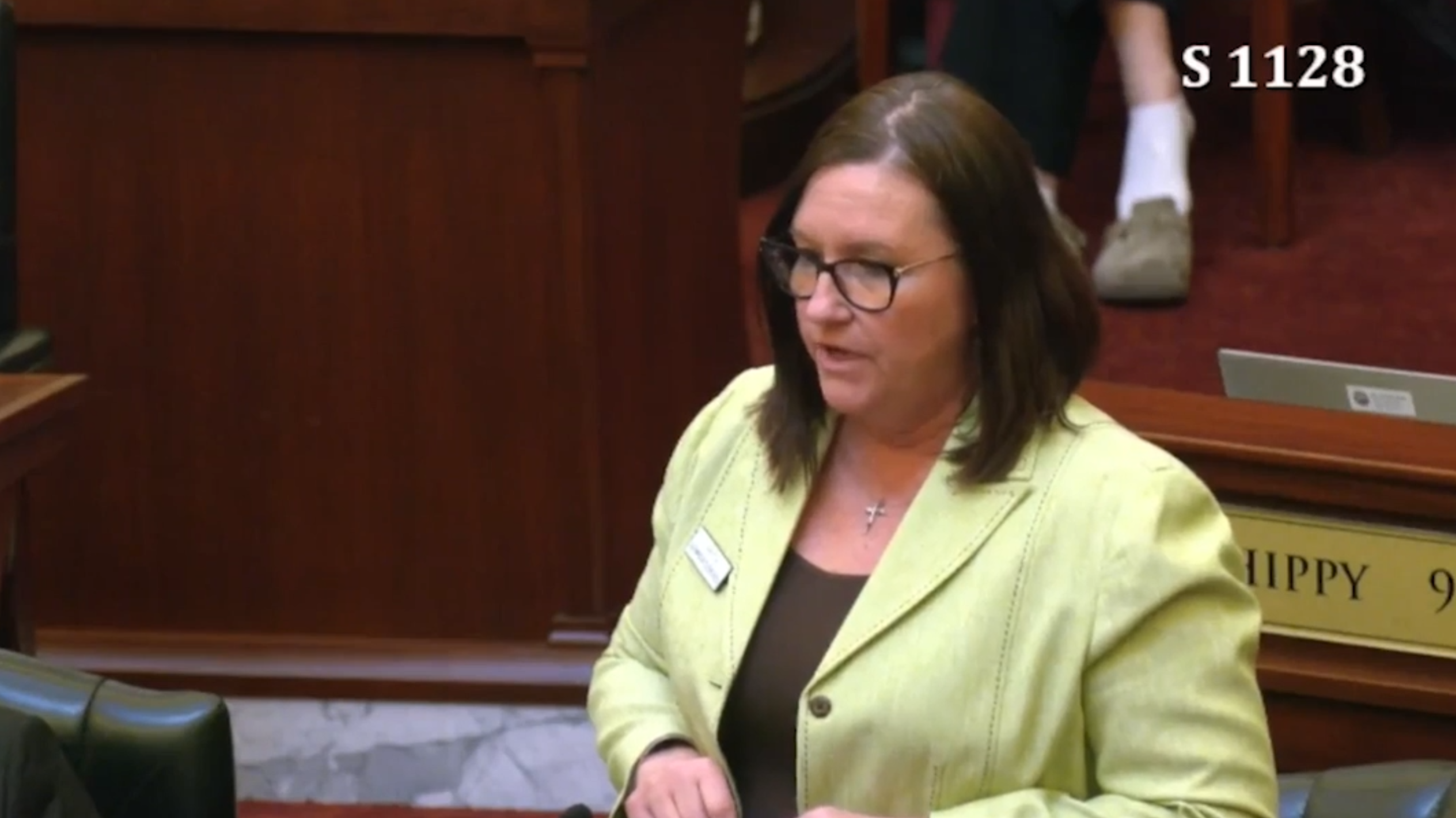 Sen. Glenneda Zuiderveld, R-Twin Falls, explains vote against water infrastructure bill