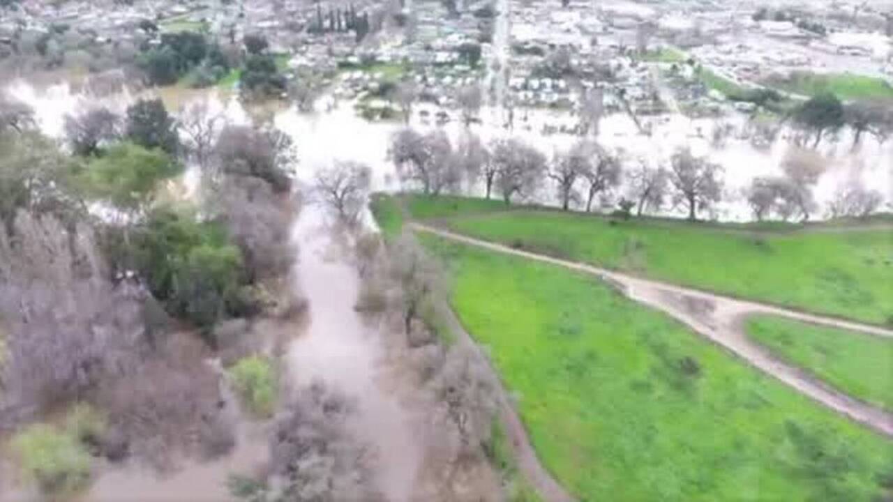 High above Modesto’s Dry Creek at Tuolumne River
