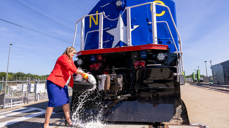 NCDOT christens America 250 locomotive