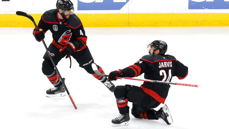 The Canes' Seth Jarvis talks about his incredible goal in OT in Stanley Cup Game 2