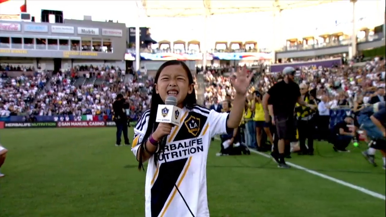 ‘Tiny but mighty’ 7-year old girl leaves players, fans stunned with amazing national anthem rendition at Seattle Sounders game