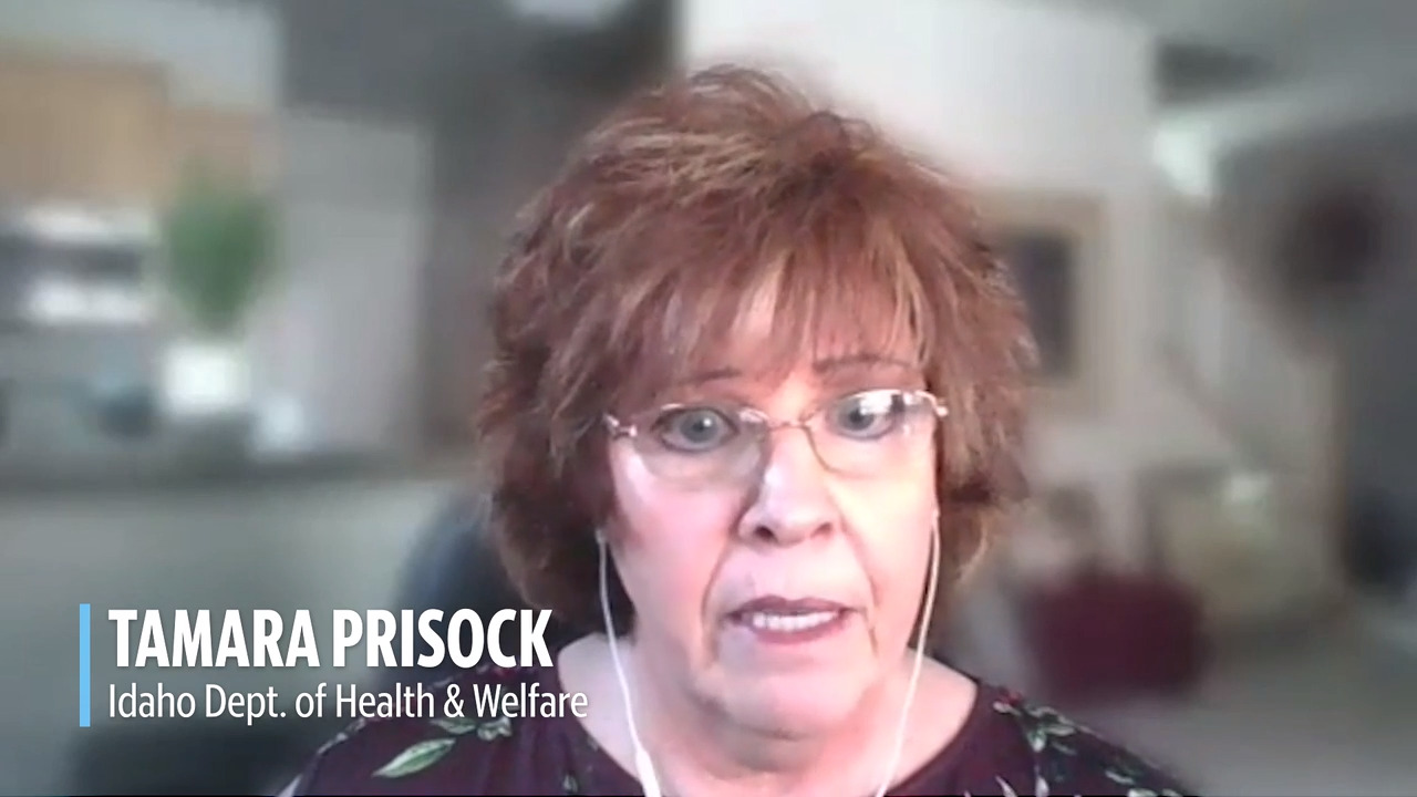 How do Idaho officials deal with unvaccinated staff at assisted living centers?