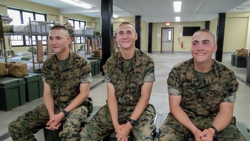 After 19 years Marine corps unites triplets but will ultimately separate them