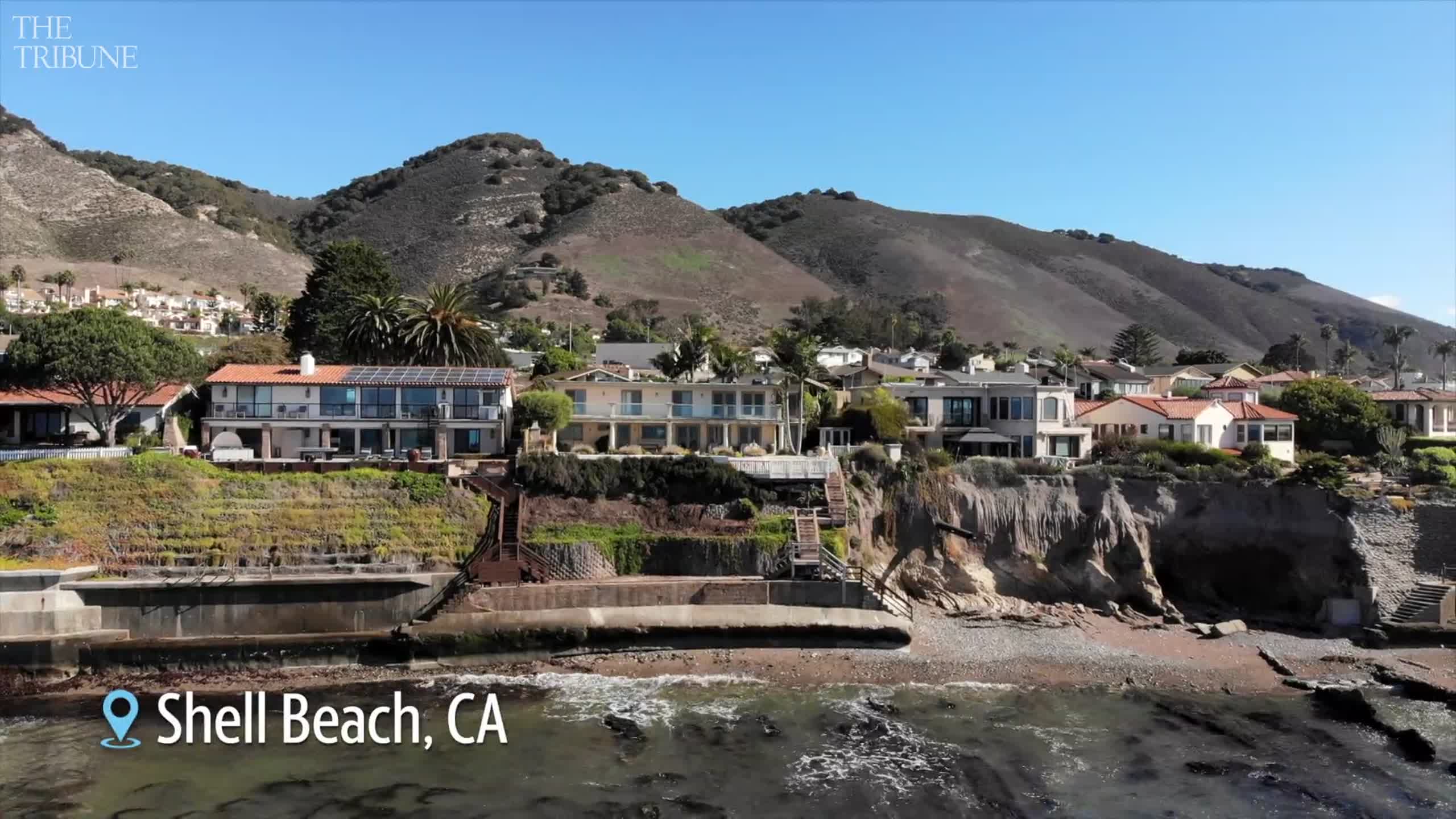 See drone video of eroding bluffs in Pismo Beach, explaining managed retreat