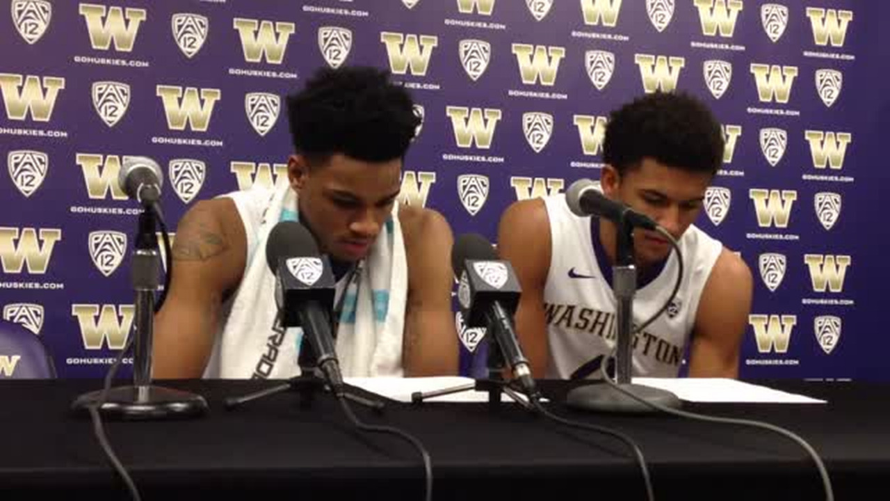 VIDEO: Matisse Thybulle, Dejounte Murray discuss Huskies' win over Cal State-Fullerton