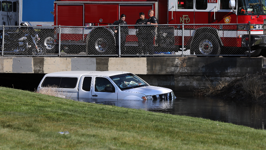 Elderly driver with medical issue crashes into irrigation canal