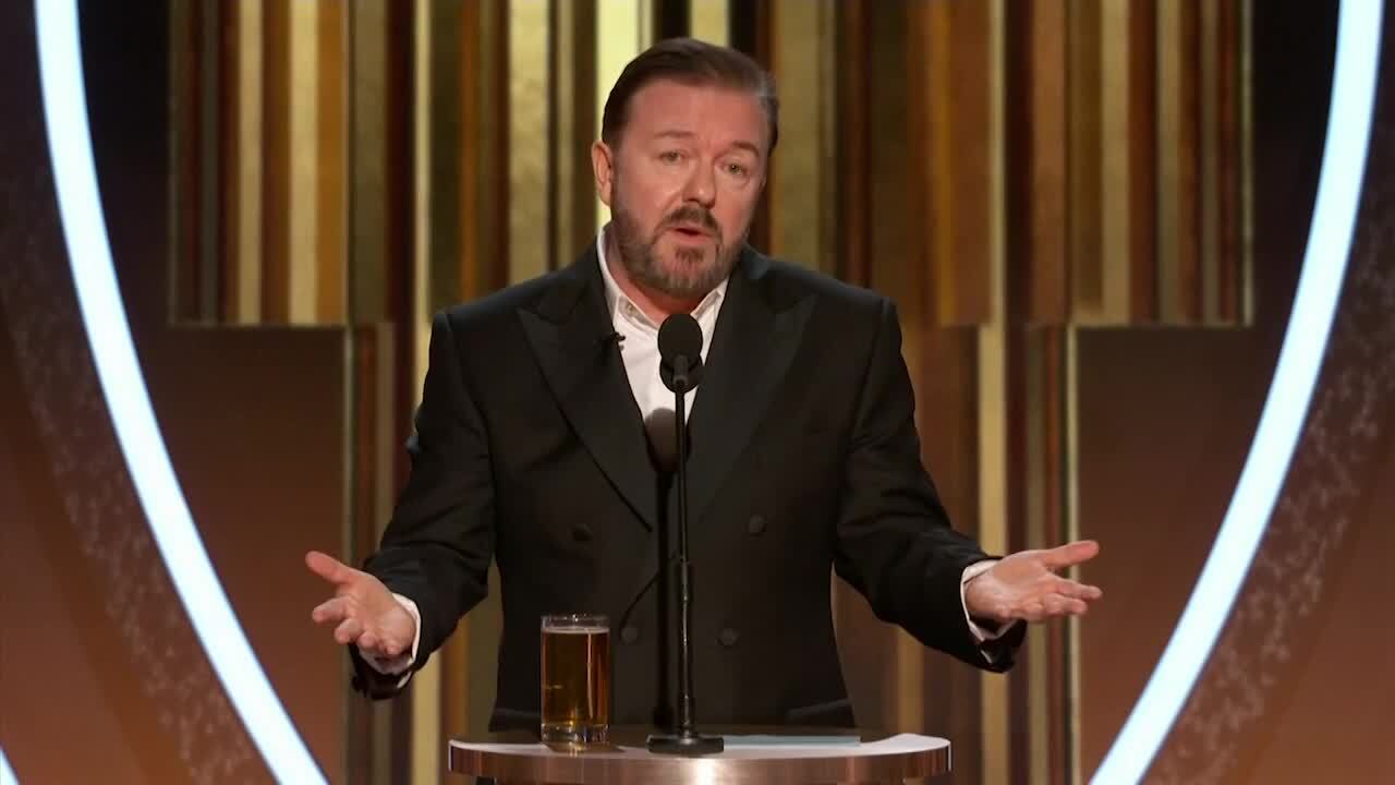 Ricky Gervais mocks Hollywood as Golden Globes host