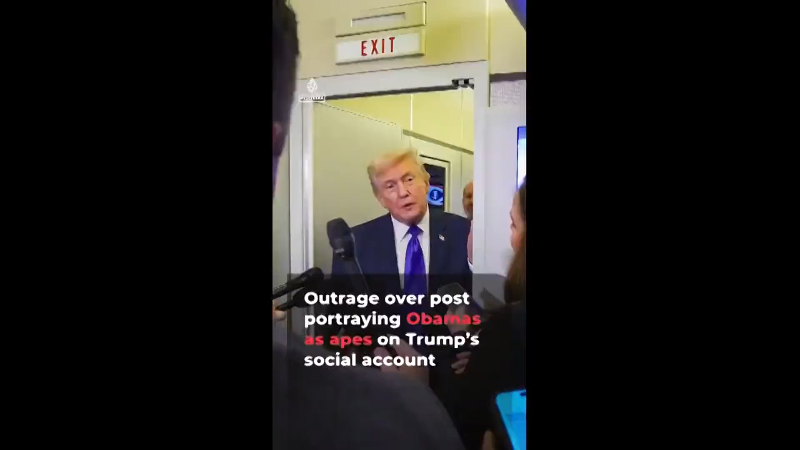 Trump won't apologise despite backlash over video depicting Obamas as apes
