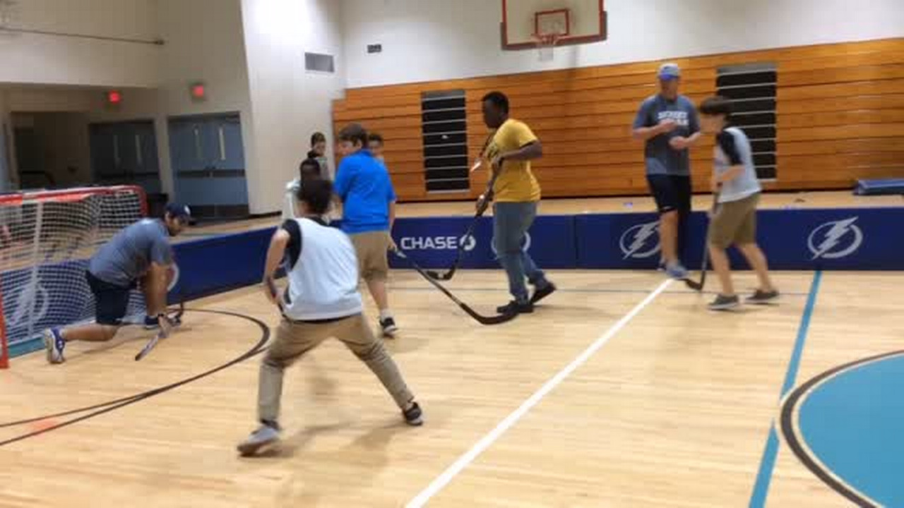 Tampa Bay Lightning street team brings hockey to life at Haile Middle School 