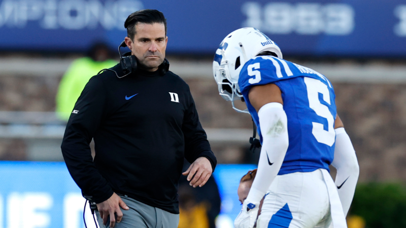 Duke football coach says player's altercation with medical staff fell below the standards of the team