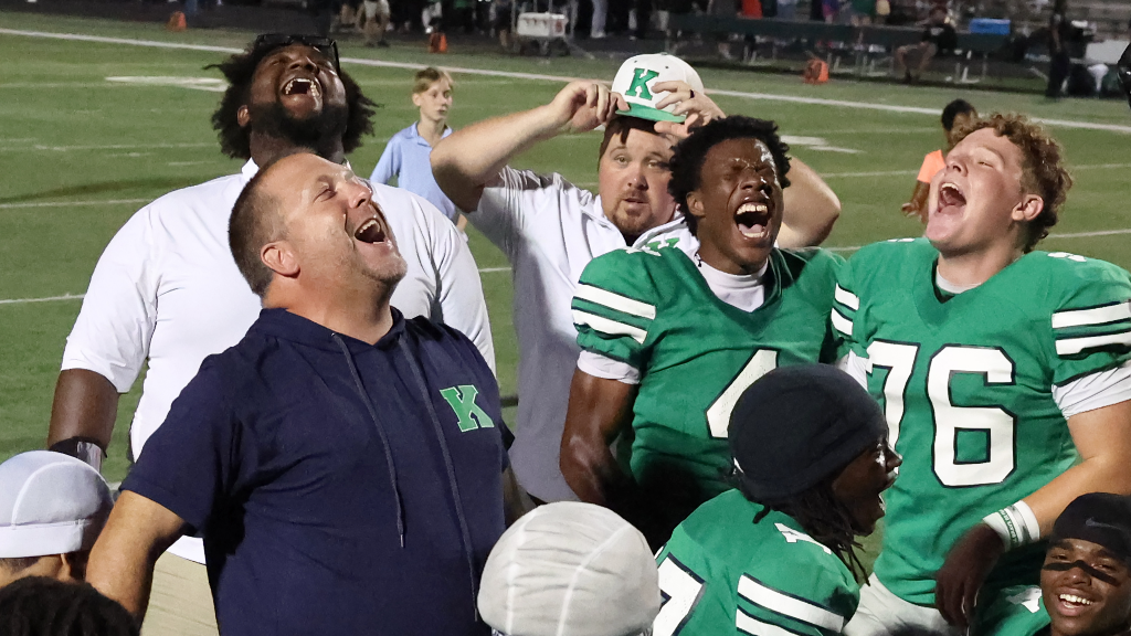 AL Brown coach Justin Hardin talks after Friday's win over Hickory Ridge