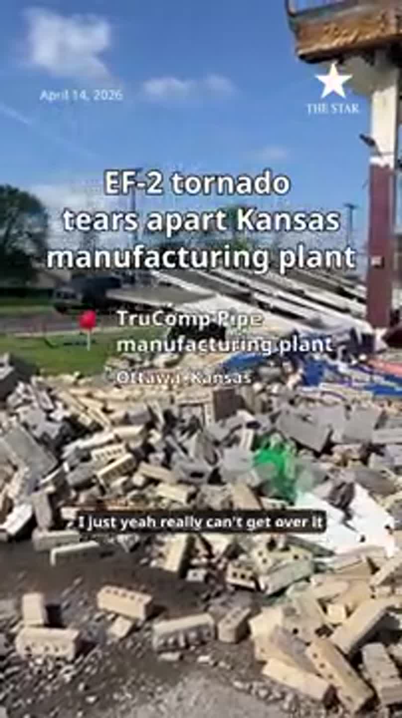 EF-2 tornado tears apart Kansas manufacturing plant