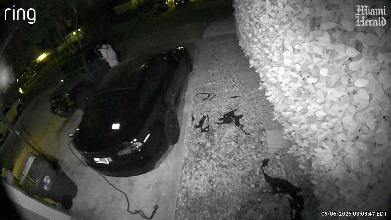 Is masked man peering into cars the same person as burglary suspect who crashed?