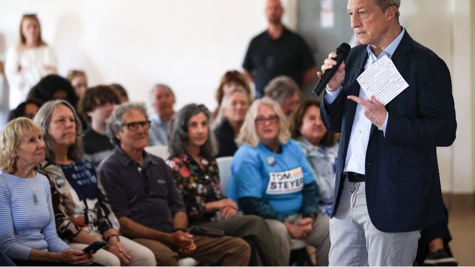 Tom Steyer visits SLO in run for California governor