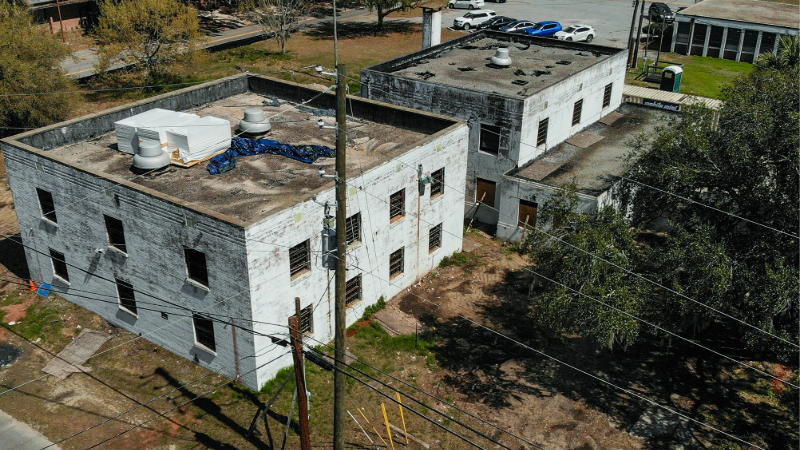 Drone video shows Beaufort’s old city jail before its conversion into condominiums