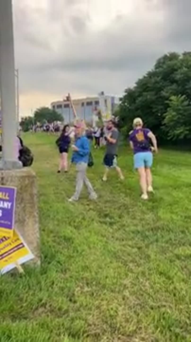 Dozens gather as strike of Mount Nittany union workers begins
