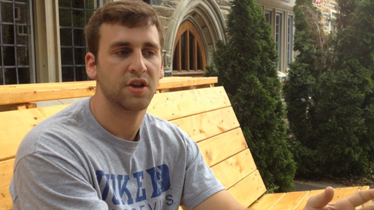 Duke linebacker David Helton embraced college