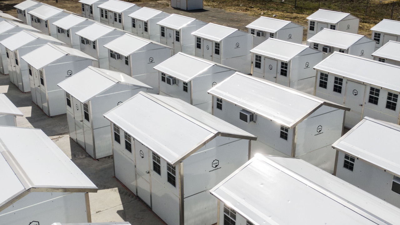 See drone video of new Sacramento County Pallet sleeping cabin site