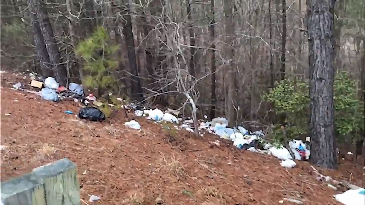 Highway litter pick up, before and after