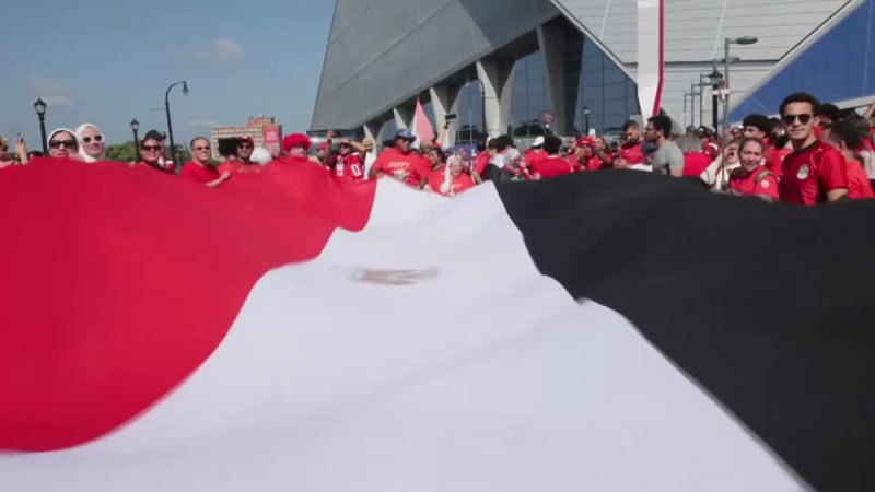 Flags and flares as Egypt fans chant 'we will win' ahead of Argentina last-16 clash