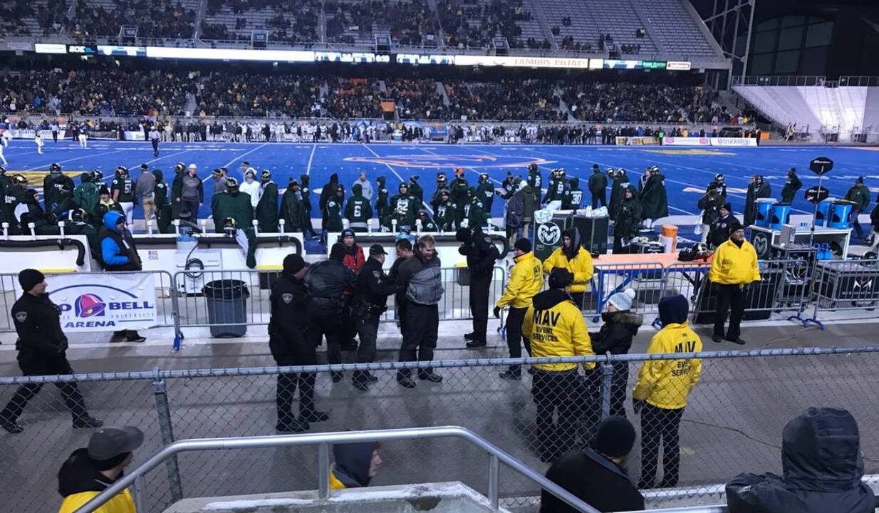 Police remove unruly Famous Idaho Potato Bowl fan