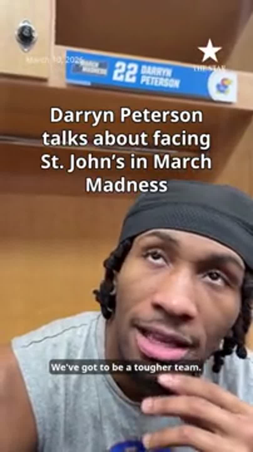 Darryn Peterson talks about moving onto second round of NCAA Tournament