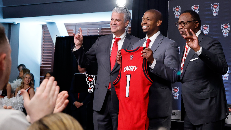 Justin Gainey preaches 'toughness' at his introduction as NC State basketball coach