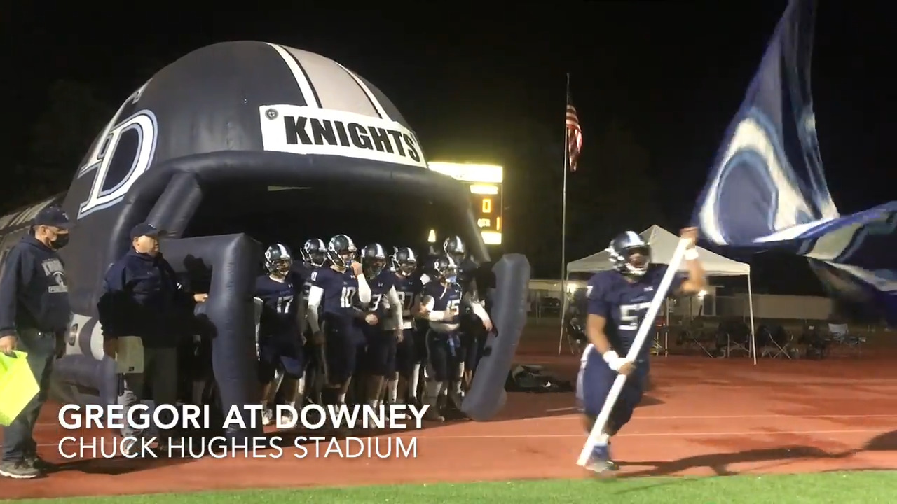Downey pulls away in second half to defeat Gregori 49-20, claim first place in CCAL