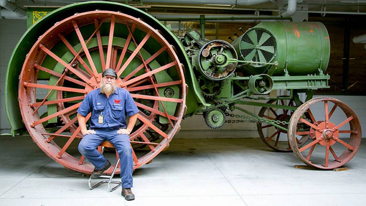Rob Bearden, JUMP’s official Tractor Doctor, tends the world-class collection of antique tractors