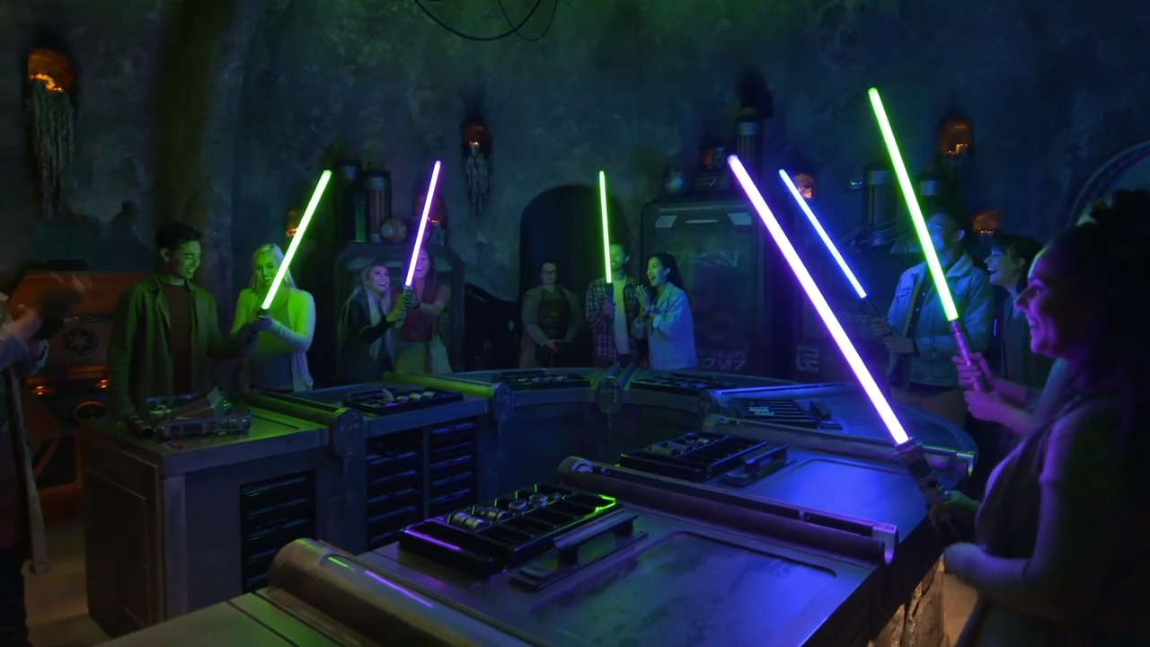 Watch visitors to Star Wars: Galaxy’s Edge build their own lightsabers