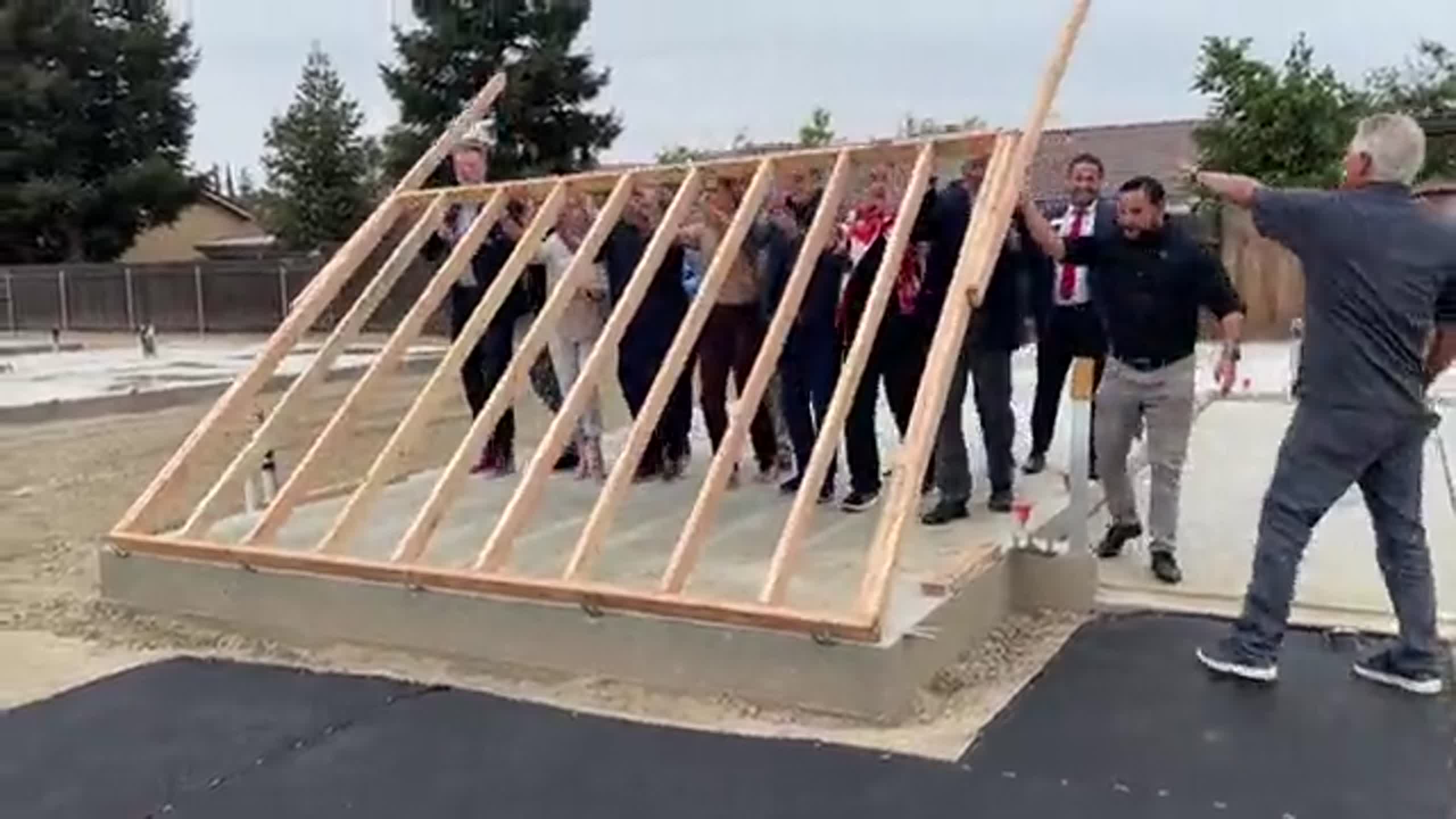 Affordable housing wall-raising in Modesto