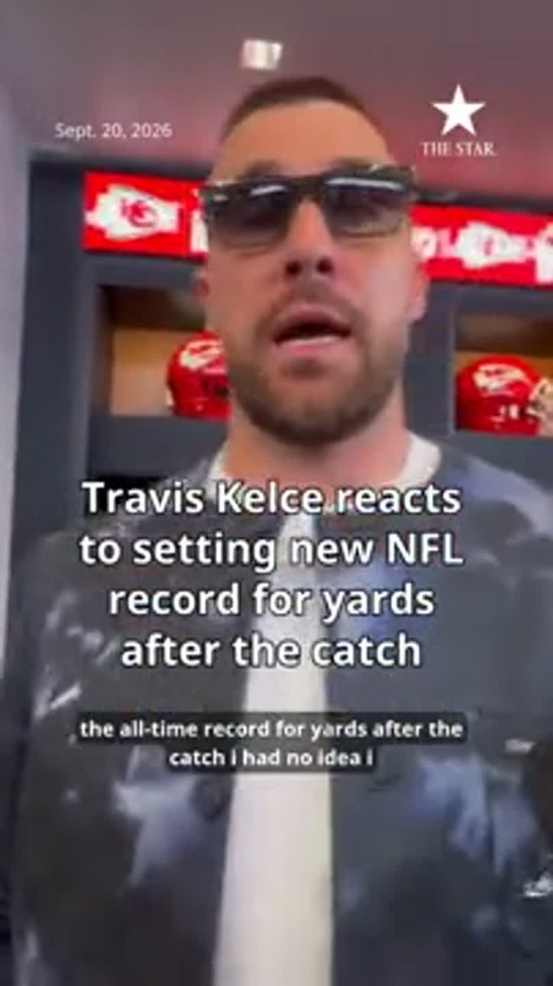 Travis Kelce reacts to setting new NFL record in game against Colts